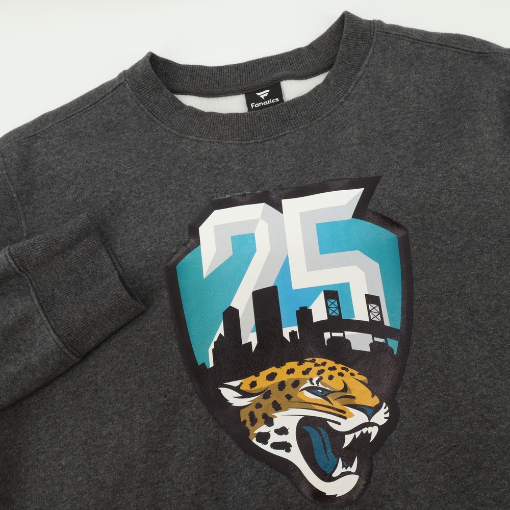 Jacksonville Jaguars 25th Anniversary Fanatics Gray Sweatshirt -‎ Large